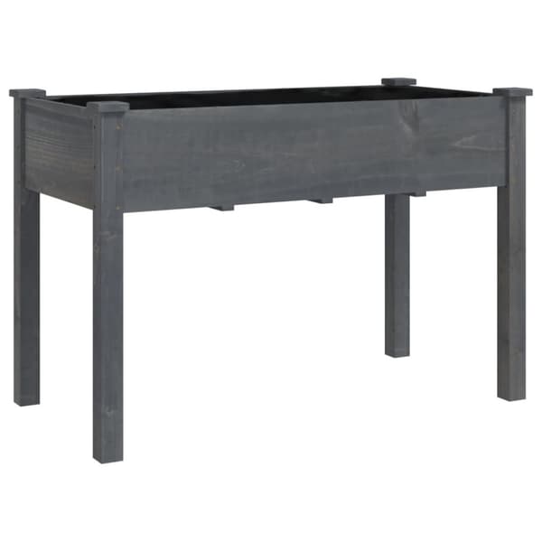 Krukor & odlingslådor - Living Odlingslåda med foder grå 118x59x76 cm massivt granträ