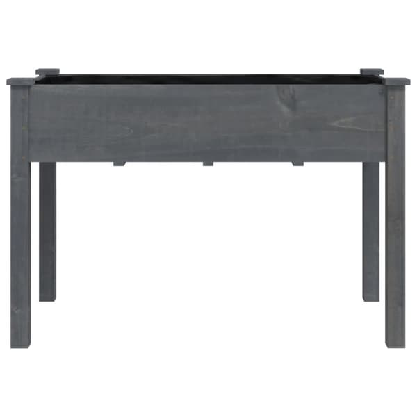 Krukor & odlingslådor - Living Odlingslåda med foder grå 118x59x76 cm massivt granträ