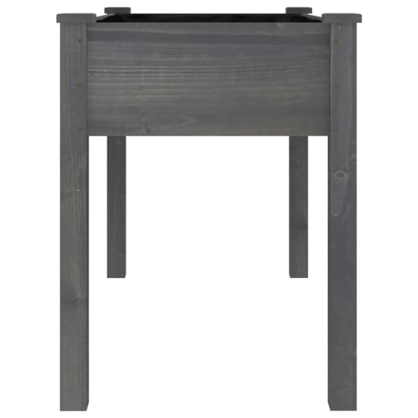 Krukor & odlingslådor - Living Odlingslåda med foder grå 118x59x76 cm massivt granträ
