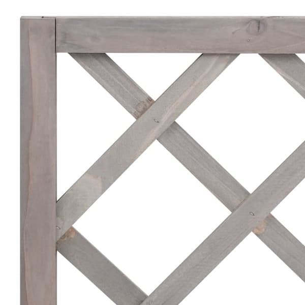 Krukor & odlingslådor - Living Odlingslåda med spaljé grå 70x30x135 cm massivt granträ