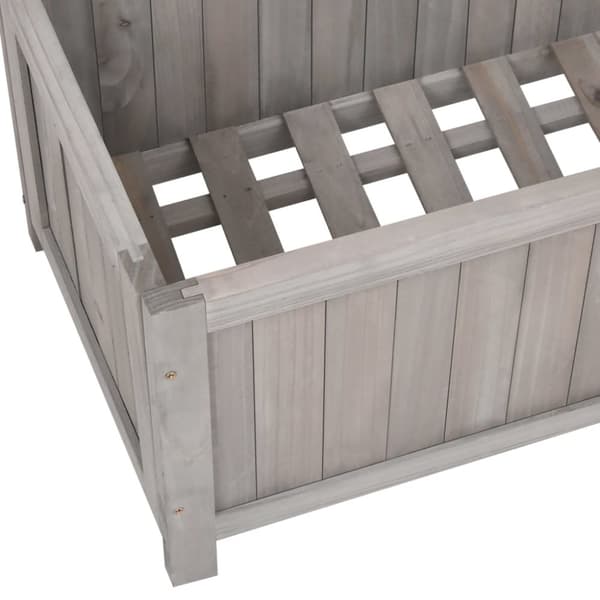 Krukor & odlingslådor - Living Odlingslåda med spaljé grå 70x30x135 cm massivt granträ