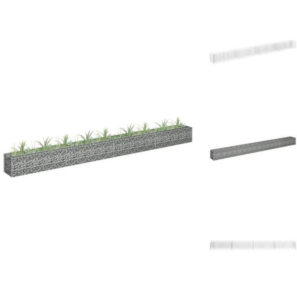 Plantekrukker - Living gabion-højbed 360x30x30 cm galvaniseret stål