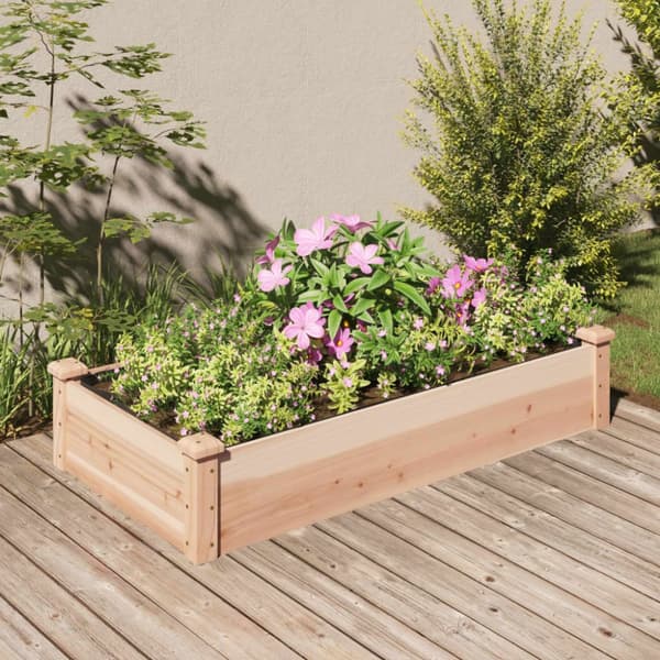 Plantekrukker - Living højbed med foring 120x60x25 cm massivt fyrretræ