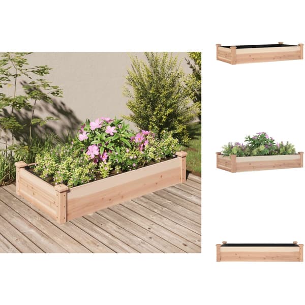 Plantekrukker - Living højbed med foring 120x60x25 cm massivt fyrretræ
