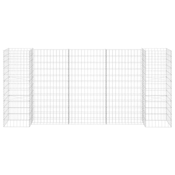 Plantekrukker - Living H-formet gabion-plantekasse 260x40x120 cm stål