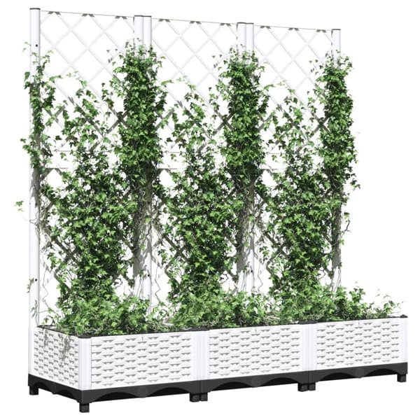 Krukor & odlingslådor - Living Odlingslåda med spaljé vit 120x40x121,5 cm PP