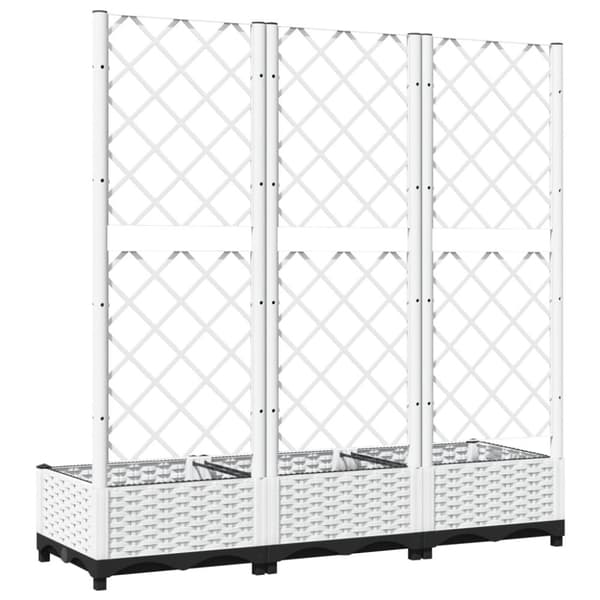Krukor & odlingslådor - Living Odlingslåda med spaljé vit 120x40x121,5 cm PP