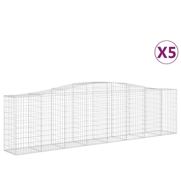 Kukkaruukut & istutuslaatikot - Living Kaarevat kivikorit 5 kpl 400x50x100/120 cm galvanoitu rauta