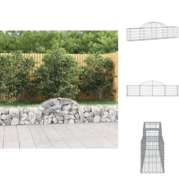 Plantekrukker - Living buet gabionkurv 200x30x40/60 cm galvaniseret jern
