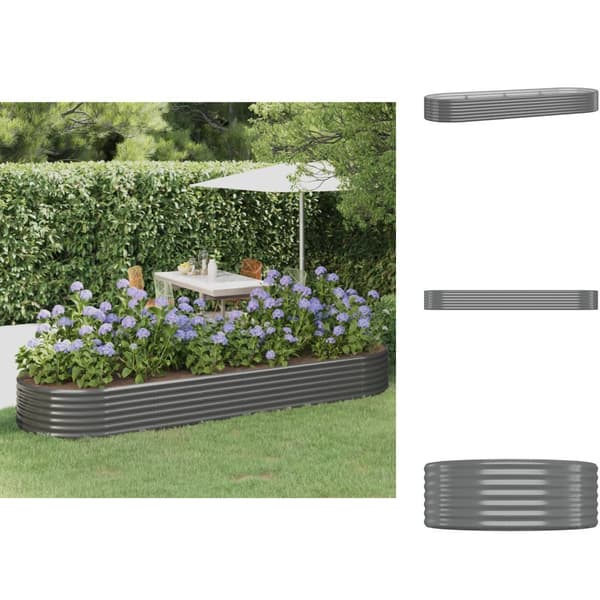 Plantekrukker - Living plantekasse 322x100x36 cm pulverlakeret stål grå