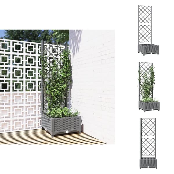 Plantekrukker - Living plantekasse med espalier 40x40x121,5 cm PP lysegrå