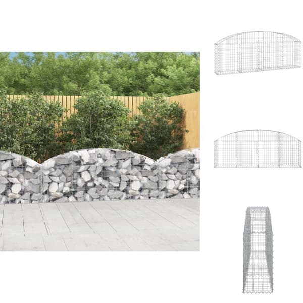 Plantekrukker - Living buet gabionkurv 200x30x60/80 cm galvaniseret jern