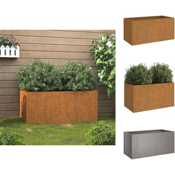 Krukor & odlingslådor - Living Odlingslåda 62x30x29 cm rosttrögt stål
