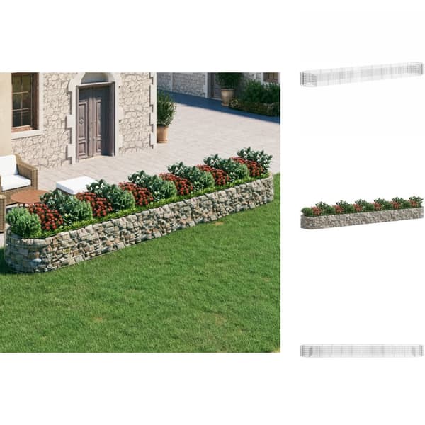 Plantekrukker - Living gabion-højbed 600x100x50 cm galvaniseret jern