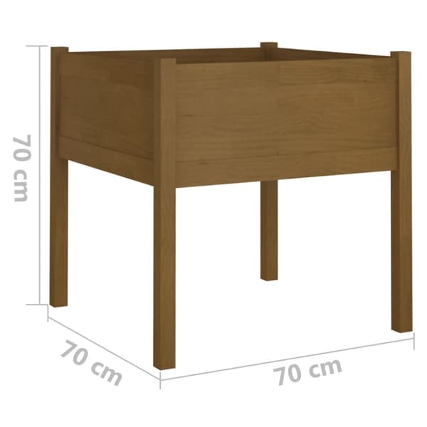 Plantekrukker - Living plantekasse 70x70x70 cm massivt fyrretræ gyldenbrun