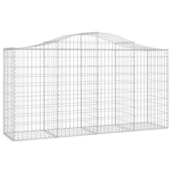 Plantekrukker - Living buede gabionkurve 4 stk. 200x50x100/120 cm galvaniseret jern