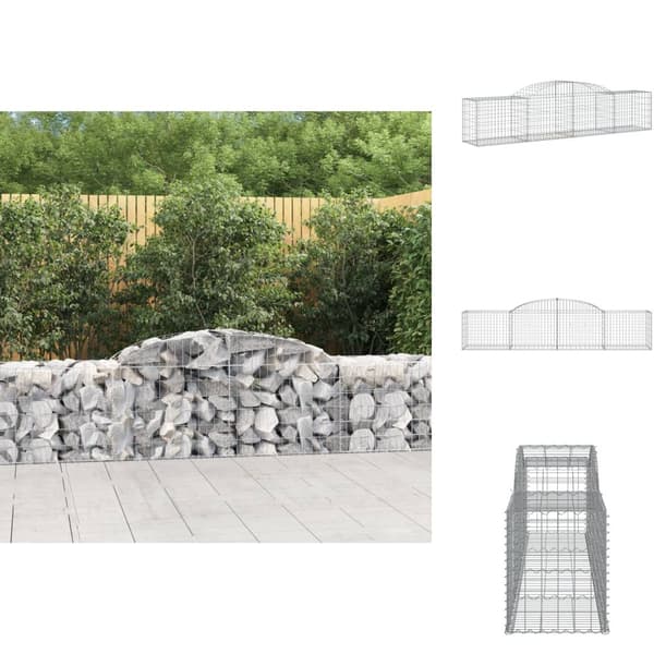 Plantekrukker - Living buet gabionkurv 300x50x60/80 cm galvaniseret jern