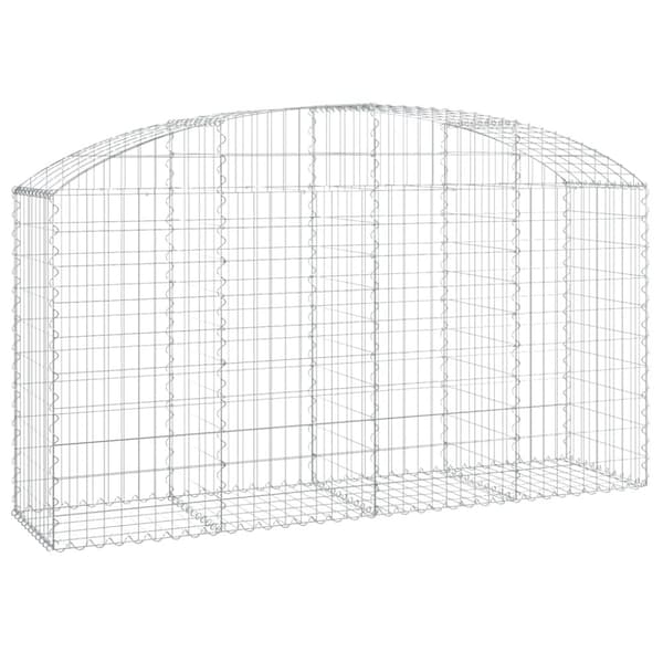 Krukor & odlingslådor - Living Gabion bågformad 200x50x100/120 cm galvaniserat järn