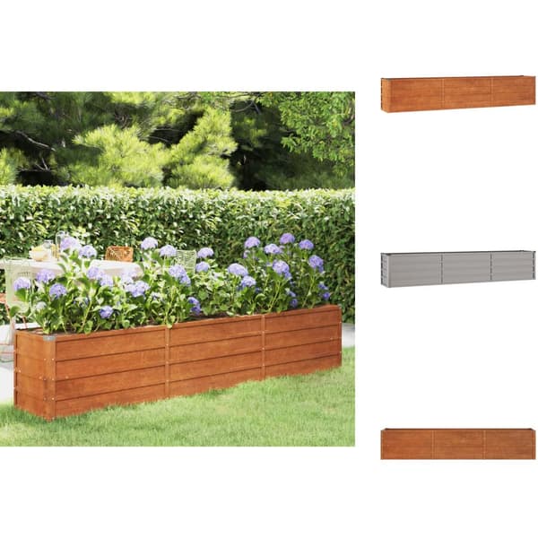 Plantekrukker - Living højbed 240x40x45 cm cortenstål rustfarvet