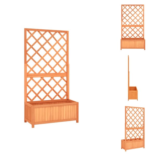 Plantekrukker - Living plantekasse med espalier 70x30x135 cm massivt fyrretræ brun