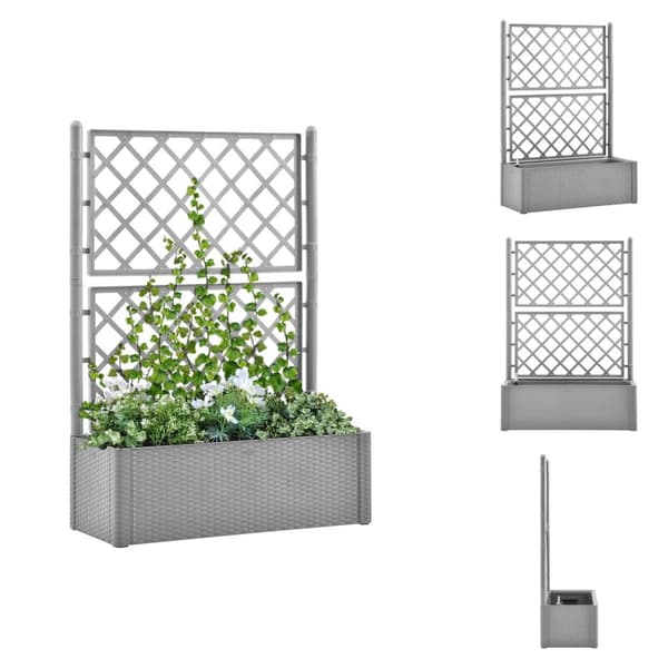 Plantekrukker - Living højbed med espalier og automatisk vandingssystem grå