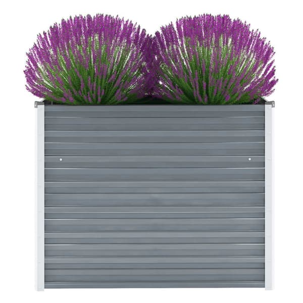 Krukor & odlingslådor - Living Odlingslåda upphöjd galvaniserat stål 100x40x77 cm grå