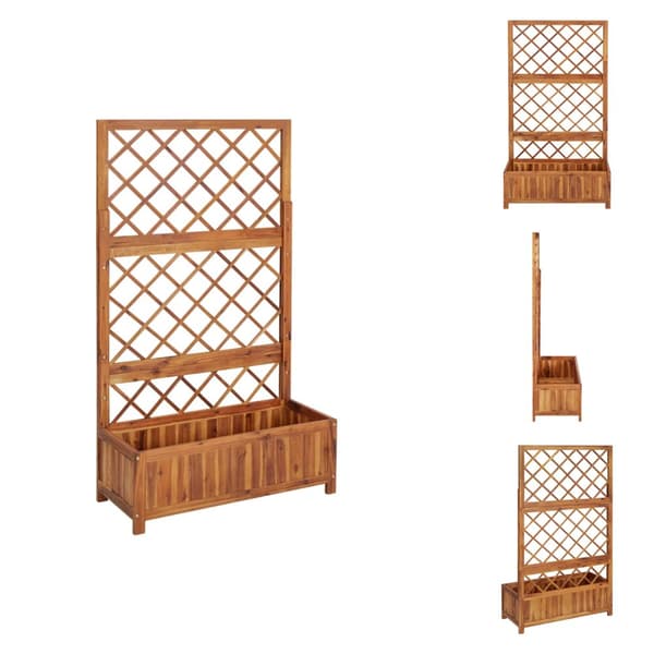 Plantekrukker - Living forhøjet plantekasse m. espalier 85x38x150 cm massivt akacietræ
