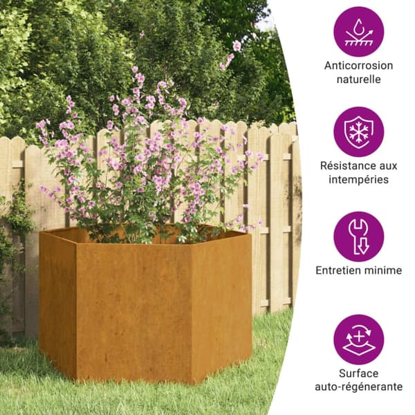 Plantekrukker - Living plantekasse 60x60x45 cm cortenstål rustfarvet
