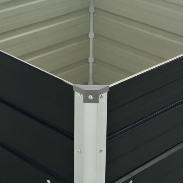 Plantekrukker - Living hævet plantekasse 100x100x77 cm galvaniseret stål antracitgrå