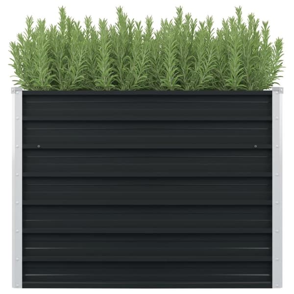 Plantekrukker - Living hævet plantekasse 100x100x77 cm galvaniseret stål antracitgrå