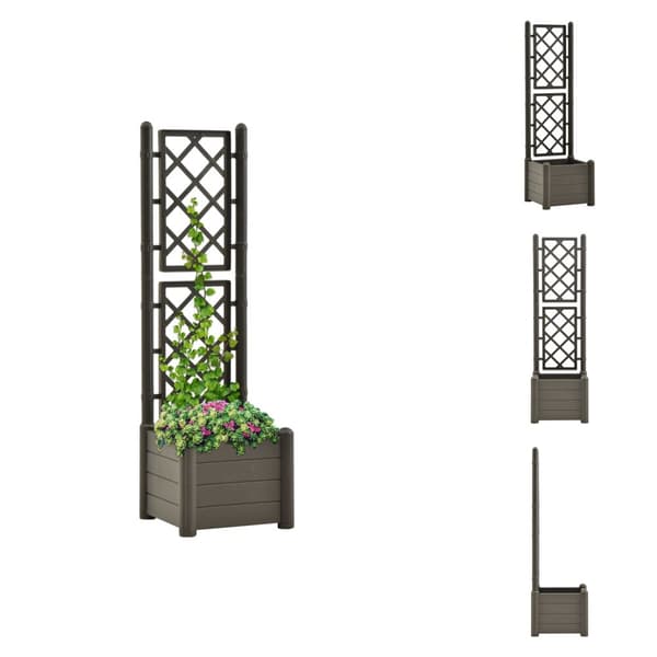 Plantekrukker - Living plantekasse med espalier 43x43x142 cm PP antracitgrå