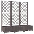 Miniatyrbillede 3 af 9: Plantekrukker - Living plantekasse med espalier 120x40x121,5 cm PP brun