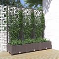 Miniatyrbillede 2 af 9: Plantekrukker - Living plantekasse med espalier 120x40x121,5 cm PP brun