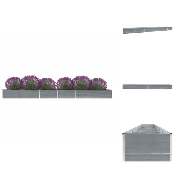 Krukor & odlingslådor - Living Odlingslåda upphöjd galvaniserat stål 600x80x45 cm grå