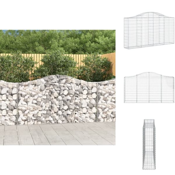 Plantekrukker - Living buet gabionkurv 200x30x100/120 cm galvaniseret jern