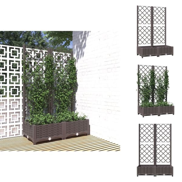 Krukor & odlingslådor - Living Odlingslåda med spaljé brun 80x40x121,5 cm PP