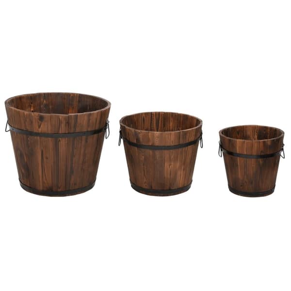 Plantekrukker - Living plantekrukker 3 stk. spand massivt fyrretræ