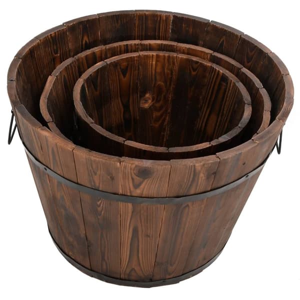 Plantekrukker - Living plantekrukker 3 stk. spand massivt fyrretræ