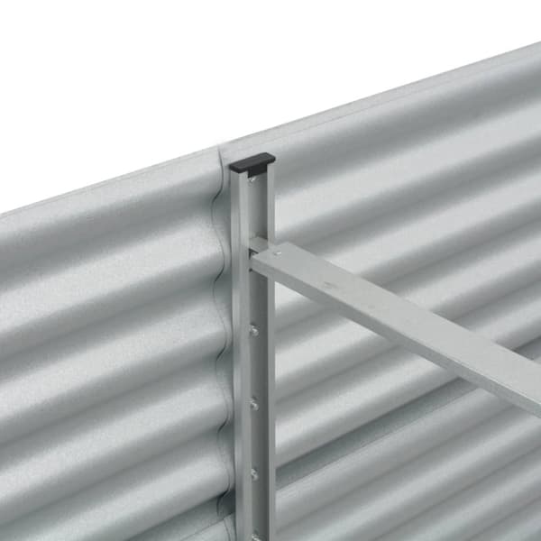 Plantekrukker - Living forhøjet plantekasse 400x80x81 cm galvaniseret stål sølvfarvet
