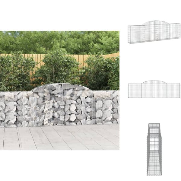 Krukor & odlingslådor - Living Gabion bågformad 300x30x80/100 cm galvaniserat järn