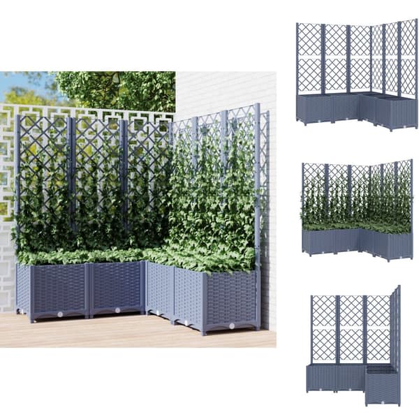 Plantekrukker - Living plantekasse med espalier 120x120x136 cm PP mørkegrå