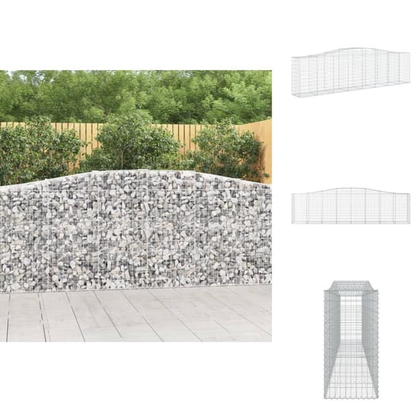 Plantekrukker - Living buet gabionkurv 400x50x100/120 cm galvaniseret jern