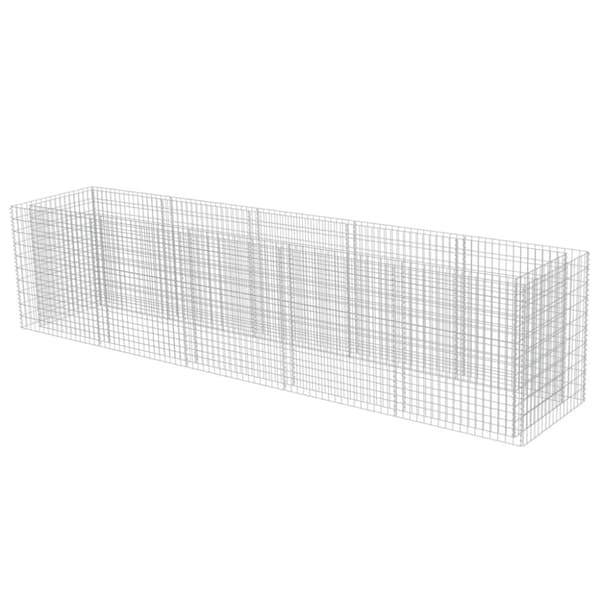 Krukor & odlingslådor - Living Planteringsgabion upphöjd galvaniserat stål 450x90x100 cm