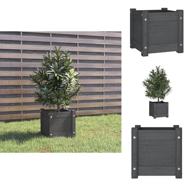 Plantekrukker - Living plantekasse 31x31x31 cm massivt fyrretræ grå