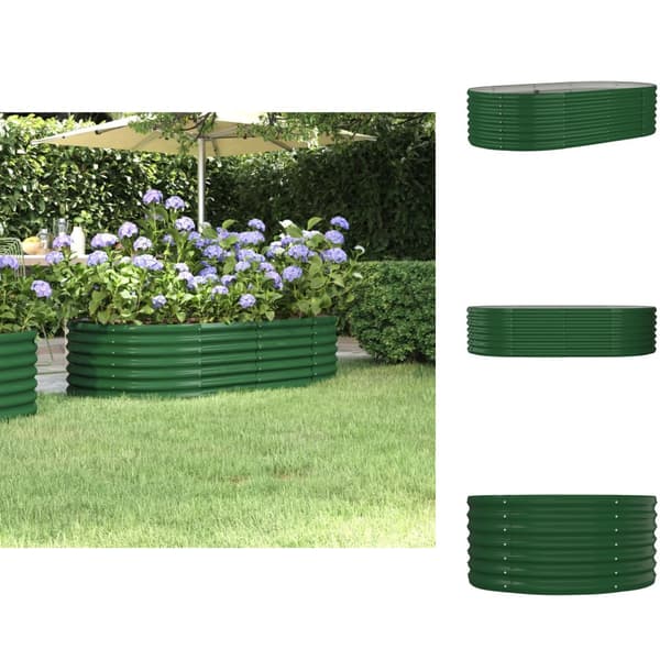 Plantekrukker - Living plantekasse 152x80x36 cm pulverlakeret stål grøn