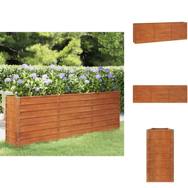 Plantekrukker - Living højbed 240x40x77 cm cortenstål rustfarvet