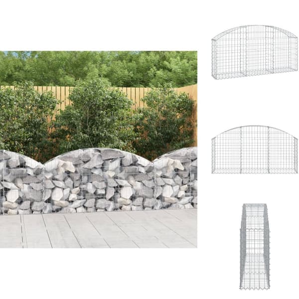 Krukor & odlingslådor - Living Gabion bågformad 150x30x60/80 cm galvaniserat järn