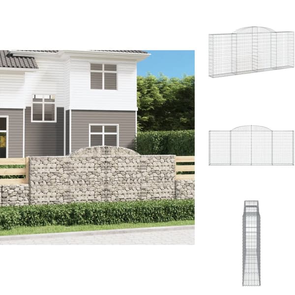 Plantekrukker - Living buet gabionkurv 300x30x120/140 cm galvaniseret jern