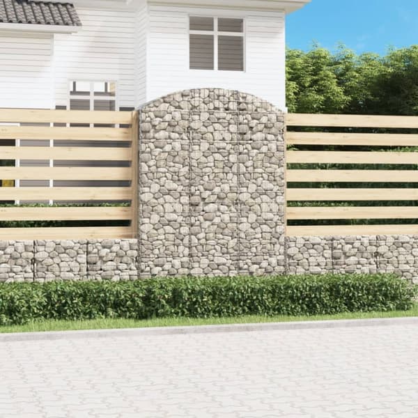 Plantekrukker - Living buet gabionkurv 150x50x200/220 cm galvaniseret jern