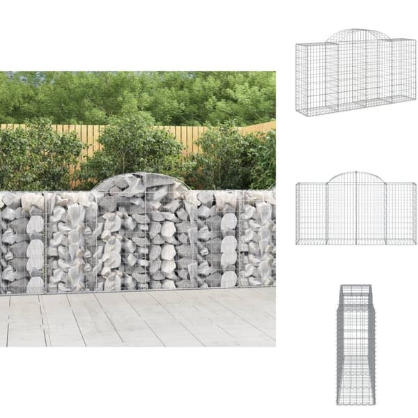 Plantekrukker - Living buet gabionkurv 200x50x100/120 cm galvaniseret jern